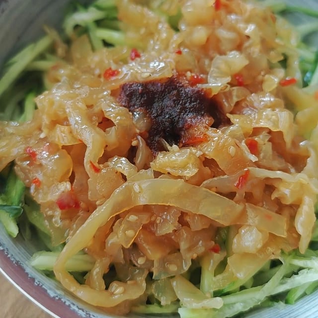 A10 Jellyfish & Cucumber Salad.